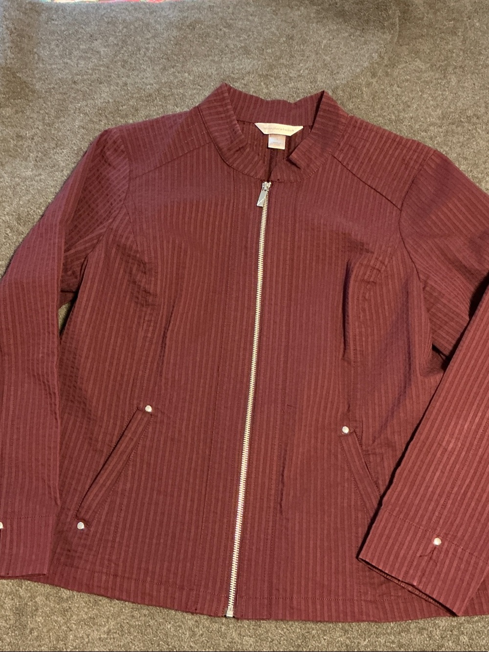 Women's Maroon Zip-Front Jacket